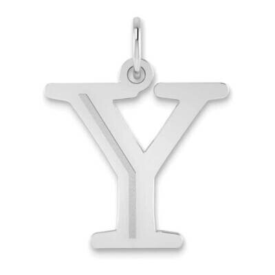 Etched Letter Y Initial Pendant 14k White Gold Polished YC1437WY, MPN: YC1437WY, 196904077481