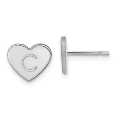 Initial Heart Post Earrings 10k White Gold 10XNE143W, MPN: 10XNE143W,