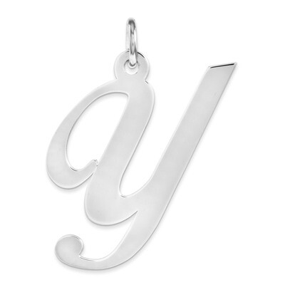 Fancy Script Initial Y Charm Sterling Silver Large QC5090Y, MPN: QC5090Y, 883957166841