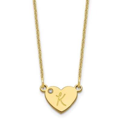 Initial Heart with Diamond Necklace 10k Gold 10XNA1376Y, MPN: 10XNA1376Y,