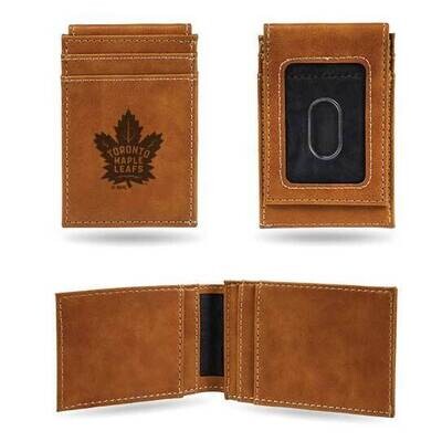 NHL Toronto Maple Leafs Brown Faux Leather Front Pocket Wallet GC7615, MPN: GC7615, 767345896308