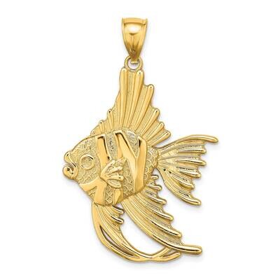Large Angelfish Charm 14k Gold Textured K8106, MPN: K8106, 637218140893