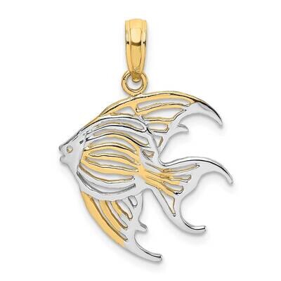 Cut-Out Angelfish Charm 14k Gold Rhodium K9235, MPN: K9235, 63721808621