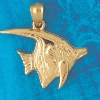 Dazzlers Jewelry Angelfish Pendant Necklace Charm Bracelet in Yellow, White or Rose Gold 659, MPN: …