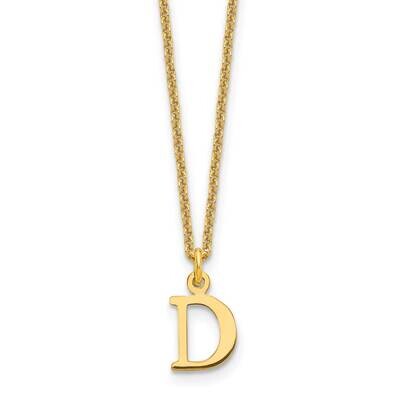 Letter D Initial Pendant with Chain 14k Gold Cutout XNA727Y/D, MPN: XNA727Y/D, 191101672590