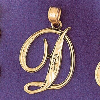 Dazzlers Jewelry Initial D Pendant Necklace Charm Bracelet in Yellow, White or Rose Gold 9566d, MPN…