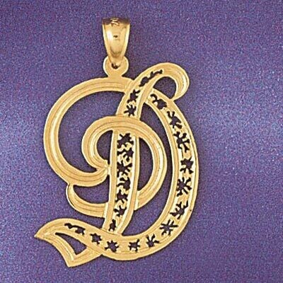 Dazzlers Jewelry Initial D Pendant Necklace Charm Bracelet in Yellow, White or Rose Gold 9563d, MPN…