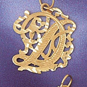 Dazzlers Jewelry Initial D Pendant Necklace Charm Bracelet in Yellow, White or Rose Gold 9557d, MPN…