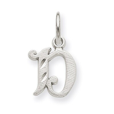 Diamond-cut Initial D Charm 14k White Gold WCH139-D, MPN: WCH139-D, 883957130576