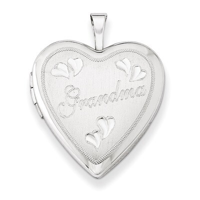 Grandma Heart Locket Sterling Silver 20mm Diamond-cut QLS411, MPN: QLS411, 883957144177