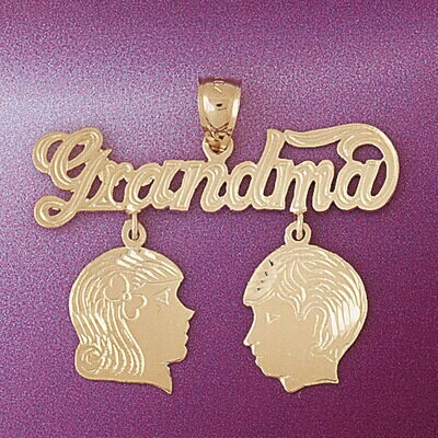 Dazzlers Jewelry Grandma Pendant Necklace Charm Bracelet in Yellow, White or Rose Gold 5874, MPN: D…