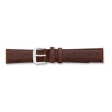 20mm Brown Ostrich Grain Leather Watch Band 7.5 Inch Silver-tone Buckle BAW13-20, MPN: BAW13-20, 88…