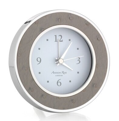 Addison Ross Shadow Ostrich Silver Alarm Clock 4 x 4 InchSilver-plated FR5512, MPN: FR5512, UPC/EAN…