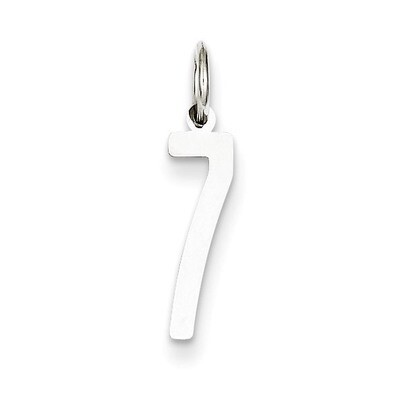 Number 7 Pendant Sterling Silver Elongated Polished QES07, MPN: QES07, 883957489971