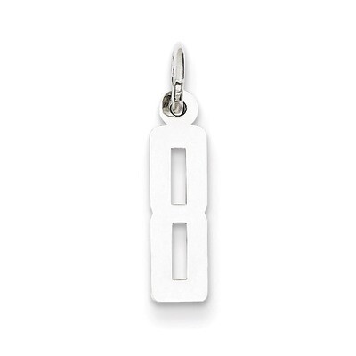 Number 8 Pendant Sterling Silver Elongated Polished QES08, MPN: QES08, 883957529981