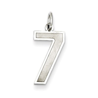 Medium Satin Number 7 Pendant Sterling Silver QPM07, MPN: QPM07, 883957127453