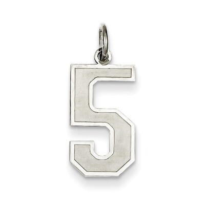 Medium Satin Number 5 Pendant Sterling Silver QPM05, MPN: QPM05, 883957127231