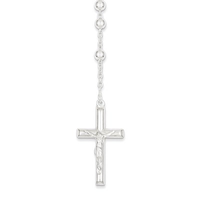 30 Inch Rosary Necklace Sterling Silver Polished QH2390-30, MPN: QH2390-30, 883957548920
