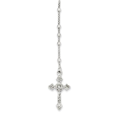 16 Inch Rosary Necklace Sterling Silver Polished QH4993-16, MPN: QH4993-16, 191101276934
