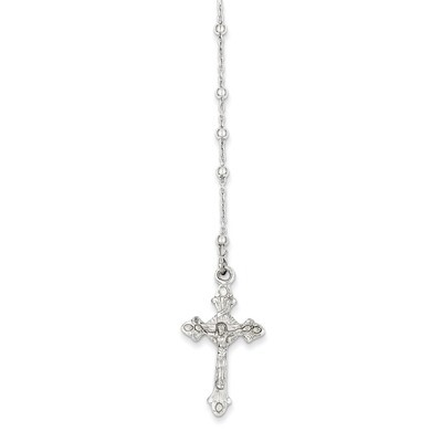 18 Inch Rosary Necklace Sterling Silver Polished QH4992-18, MPN: QH4992-18, 886774647678