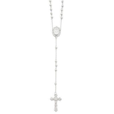 18 Inch Rosary Necklace Sterling Silver Polished QH4702-18, MPN: QH4702-18, 883957571898