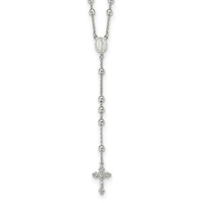 Beaded Rosary Necklace 25 Inch Sterling Silver QG5609-25, MPN: QG5609-25, 196904160213