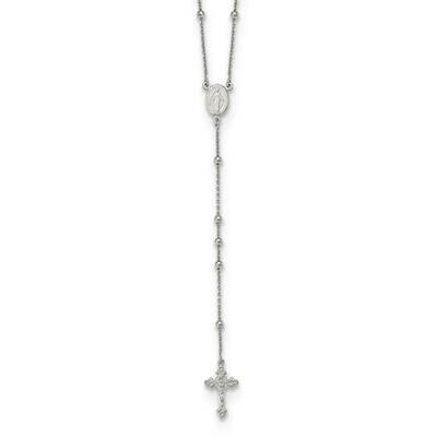 Beaded Rosary Necklace 27 Inch Sterling Silver QG5610-27, MPN: QG5610-27, 196904160121