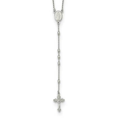 Beaded Rosary with 1.25 Inch Extender Necklace 18 Inch Sterling Silver QG5605-18, MPN: QG5605-18, 1…