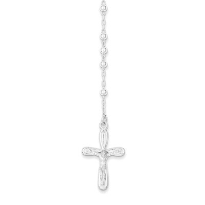 18 Inch Crucifix Rosary Sterling Silver Polished QH4995-18, MPN: QH4995-18, 883957572499