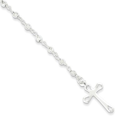 7.5 Inch Rosary Bracelet Sterling Silver Polished QH4697-7.5, MPN: QH4697-7.5, 883957573816