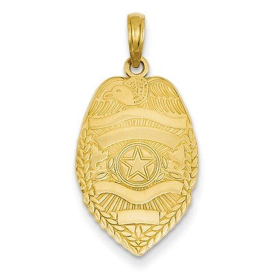 Police Badge Pendant 14k Gold Polished C2252, MPN: C2252, 637218040780