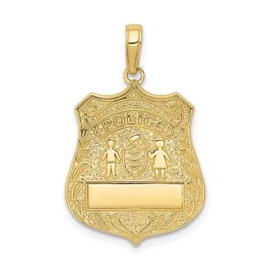 Large Police Badge Pendant 10k Gold 10C2253, MPN: 10C2253, 191101085055
