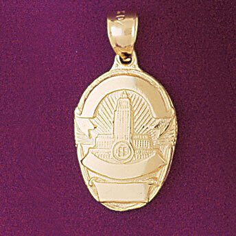 Dazzlers Jewelry Police Badge Pendant Necklace Charm Bracelet in Yellow, White or Rose Gold 4586, M…