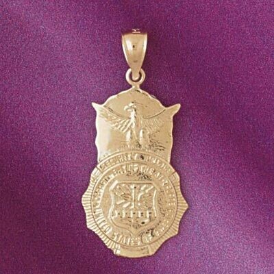 Dazzlers Jewelry Police Badge Pendant Necklace Charm Bracelet in Yellow, White or Rose Gold 4512, M…