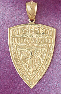 Dazzlers Jewelry Mississippi Highway Patrol Police Badge Pendant Necklace Charm Bracelet in Yellow,…