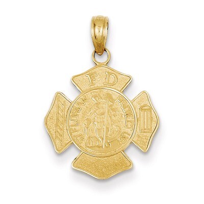 Small Saint Florian Badge Pendant 14k Gold C2258, MPN: C2258, 637218015153