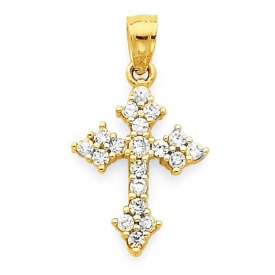Passion Cross Pendant 10k Gold Synthetic Diamond 10C1136, MPN: 10C1136, 886774019994