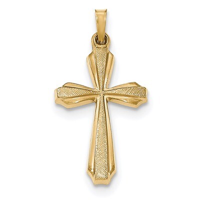 Polished Passion Cross Pendant 14k Gold Textured XR1423, MPN: XR1423, 191101368226