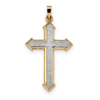 Polished and Textured Passion Cross Pendant 14k Gold &amp; Rhodium XR1620, MPN: XR1620, 883957773384