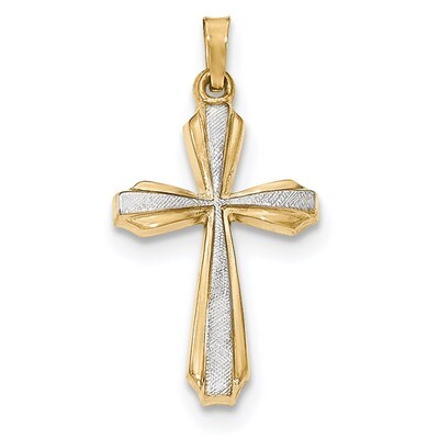Textured and Polished Passion Cross Pendant 14k Two-tone Gold XR1424, MPN: XR1424, 191101454004