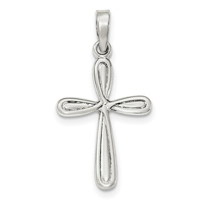 Latin Cross Pendant Sterling Silver Polished QC8123, MPN: QC8123, 191101362392
