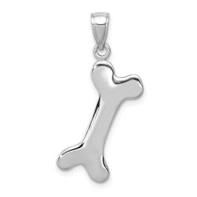 Dog Bone Charm 14k White Gold Solid Polished C2361W, MPN: C2361W, 637218140152
