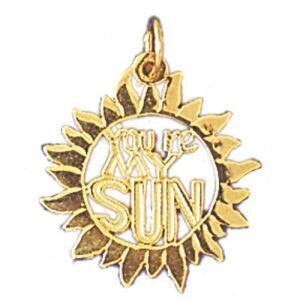 Dazzlers Jewelry You Are My Sunshine Pendant Necklace Charm Bracelet in Yellow, White or Rose Gold …