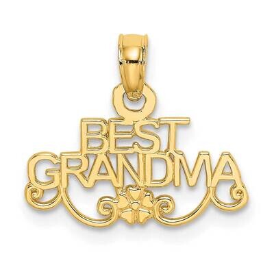 Best Grandma with Flower Charm 14k Gold C3006, MPN: C3006,
