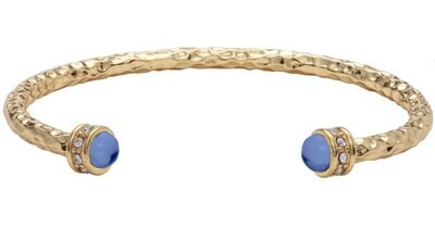 Halcyon Days Hammered Forget-me-Not Gold Torque Bangle Bracelet BRSHS12HTG, MPN: BRSHS12HTG,
