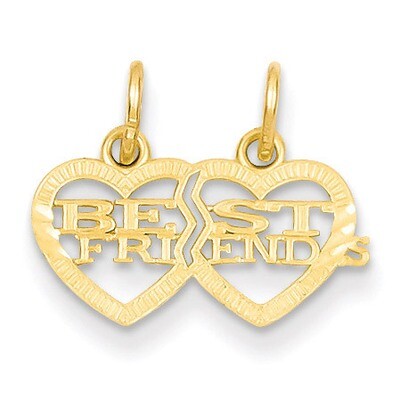 Double Heart Best Friends Break-apart Charm 14k Gold YC481, MPN: YC481, 886774072784