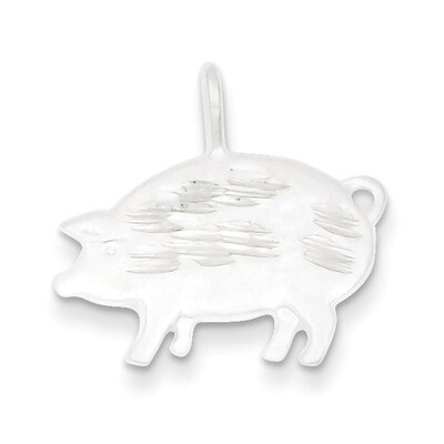 Pig Pendant Diamond-cut Sterling Silver QC5042, MPN: QC5042, 883957560830