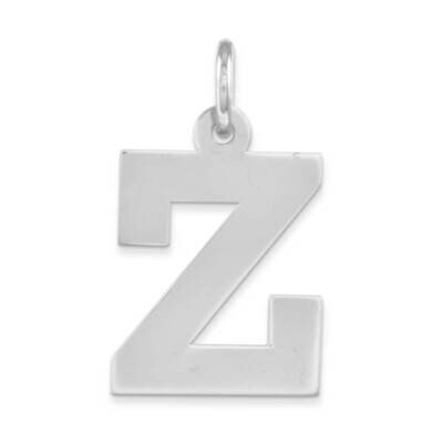 Medium Block Initial Z Charm Sterling Silver Rhodium-plated QC5095Z, MPN: QC5095Z, 883957873718