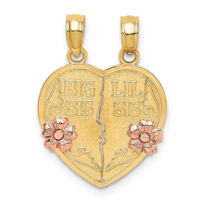 Big Sis-Lil Breakable Heart Charm 14k Two-tone Gold K9187, MPN: K9187, 637218080496