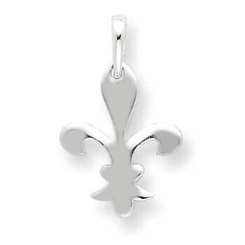 Fleur De Lis Dangle Pendant Sterling Silver Polished QP1967, MPN: QP1967,